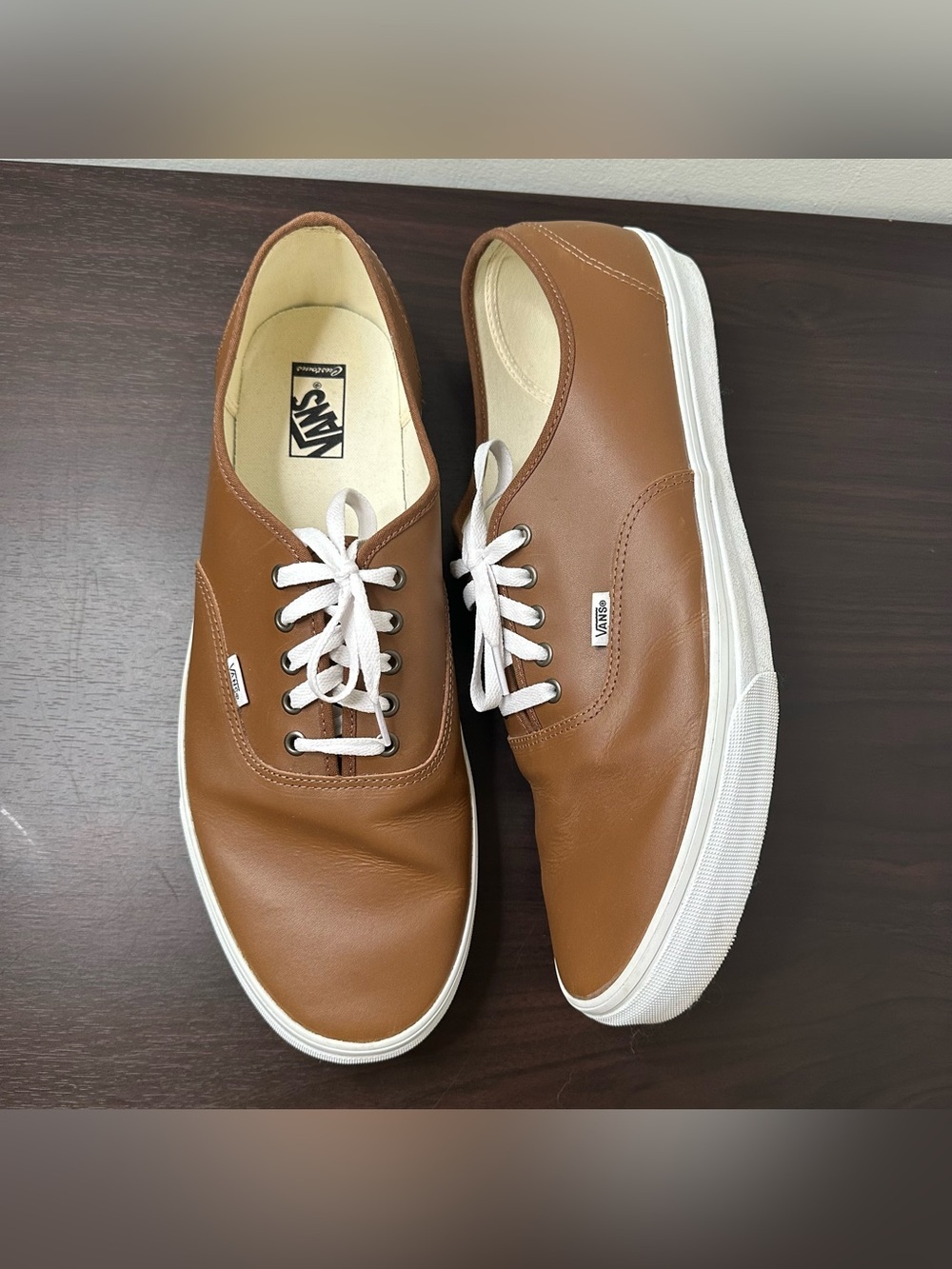 Vans Customs Authentic 44 DX 'Eco Theory Brown Leather Low Top Sneakers US 17